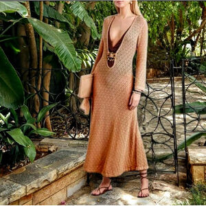 Dodo Bar Or Gigi Dress size US 4 IT 40‎ Maxi Knit Crochet Cover Up Resort $550
